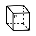 cube line vector doodle simple icon design Royalty Free Stock Photo