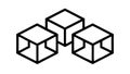 Outline Cubes Connected in a Row Design Icon, vector design Generative AI Royalty Free Stock Photo