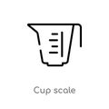 outline cup scale vector icon. isolated black simple line element illustration from measurement concept. editable vector stroke Royalty Free Stock Photo