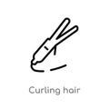 outline curling hair vector icon. isolated black simple line element illustration from woman clothing concept. editable vector