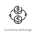 outline currency exchange vector icon. isolated black simple line element illustration from business concept. editable vector