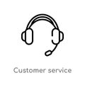 outline customer service headset vector icon. isolated black simple line element illustration from technology concept. editable Royalty Free Stock Photo