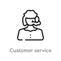outline customer service vector icon. isolated black simple line element illustration from concept. editable vector stroke