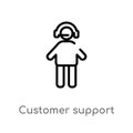 outline customer support vector icon. isolated black simple line element illustration from packing and delivery concept. editable