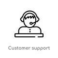 outline customer support vector icon. isolated black simple line element illustration from strategy concept. editable vector Royalty Free Stock Photo