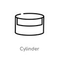 outline cylinder vector icon. isolated black simple line element illustration from geometric figure concept. editable vector