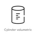 outline cylinder volumetric vector icon. isolated black simple line element illustration from shapes concept. editable vector