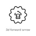 outline 3d forward arrow vector icon. isolated black simple line element illustration from user interface concept. editable vector Royalty Free Stock Photo