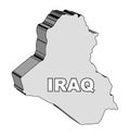 Outline 3D Map of Iraq