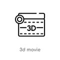 outline 3d movie vector icon. isolated black simple line element illustration from cinema concept. editable vector stroke 3d movie Royalty Free Stock Photo