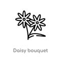 outline daisy bouquet vector icon. isolated black simple line element illustration from general concept. editable vector stroke