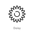 outline daisy vector icon. isolated black simple line element illustration from nature concept. editable vector stroke daisy icon