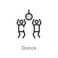 outline dance vector icon. isolated black simple line element illustration from entertainment and arcade concept. editable vector