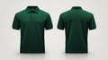 An outline of a dark green polo shirt, with cutouts for the front and back Royalty Free Stock Photo