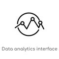 outline data analytics interface of connected circles vector icon. isolated black simple line element illustration from user