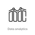 outline data analytics vector icon. isolated black simple line element illustration from user interface concept. editable vector