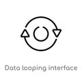 outline data looping interface vector icon. isolated black simple line element illustration from user interface concept. editable