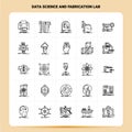 OutLine 25 Data Science And Fabrication Lab Icon set. Vector Line Style Design Black Icons Set. Linear pictogram pack. Web and Royalty Free Stock Photo