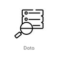 outline data vector icon. isolated black simple line element illustration from strategy concept. editable vector stroke data icon