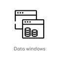 outline data windows vector icon. isolated black simple line element illustration from user interface concept. editable vector