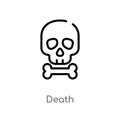 outline death vector icon. isolated black simple line element illustration from nature concept. editable vector stroke death icon