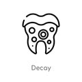 outline decay vector icon. isolated black simple line element illustration from dentist concept. editable vector stroke decay icon Royalty Free Stock Photo