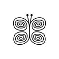 outline decoration butterfly logo design