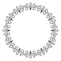 Outline decorative circle frame design, monochrome