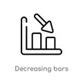 outline decreasing bars chart vector icon. isolated black simple line element illustration from user interface concept. editable