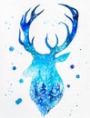 Deer watercolors painted Royalty Free Stock Photo
