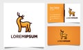 Outline Deer Color Geometric Logo Design vector