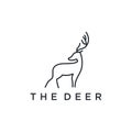 Outline deer line art logo vector icon - Vector