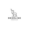 Outline deer line art logo vector icon Royalty Free Stock Photo