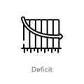 outline deficit vector icon. isolated black simple line element illustration from business concept. editable vector stroke deficit