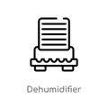 outline dehumidifier vector icon. isolated black simple line element illustration from furniture and household concept. editable