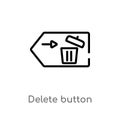 outline delete button vector icon. isolated black simple line element illustration from user interface concept. editable vector