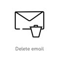 outline delete email vector icon. isolated black simple line element illustration from communications concept. editable vector