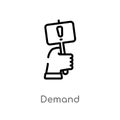 outline demand vector icon. isolated black simple line element illustration from marketing concept. editable vector stroke demand