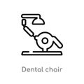 outline dental chair vector icon. isolated black simple line element illustration from dentist concept. editable vector stroke Royalty Free Stock Photo