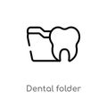 outline dental folder vector icon. isolated black simple line element illustration from dentist concept. editable vector stroke Royalty Free Stock Photo