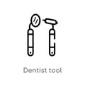 outline dentist tool vector icon. isolated black simple line element illustration from medical concept. editable vector stroke