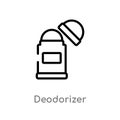 outline deodorizer vector icon. isolated black simple line element illustration from cleaning concept. editable vector stroke Royalty Free Stock Photo