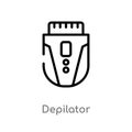 outline depilator vector icon. isolated black simple line element illustration from hygiene concept. editable vector stroke