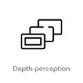 outline depth perception vector icon. isolated black simple line element illustration from augmented reality concept. editable