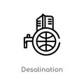 outline desalination vector icon. isolated black simple line element illustration from ecology and environment concept. editable