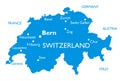 Vector map of Switzerland