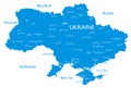 Vector map of Ukraine