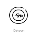 outline detour vector icon. isolated black simple line element illustration from user interface concept. editable vector stroke