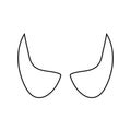 Outline devil horns isolated on white background. Line style. Clean and modern vector illustration for design, web.