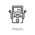 outline dialysis vector icon. isolated black simple line element illustration from technology concept. editable vector stroke Royalty Free Stock Photo